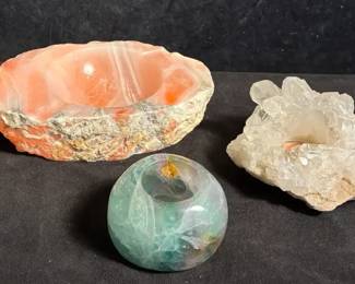 Polished Stone Trinket Dish or Votive Holder