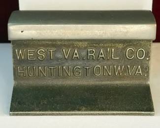 Promotional desk anvil made by the West Virginia Rail Company