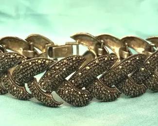 Sterling Wide Woven Link Bracelet