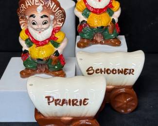 Last Chance Joe Covered Wagon Salt Pepper Shakers