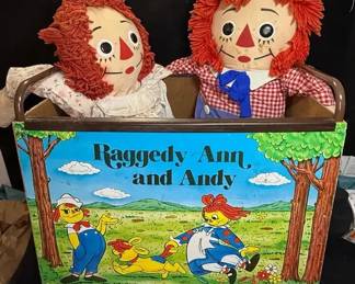Raggedy Ann and Andy Rolling Toy Cart