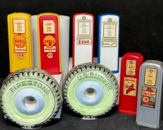 Gas Pump Firestone Theme Salt Pepper Shakers