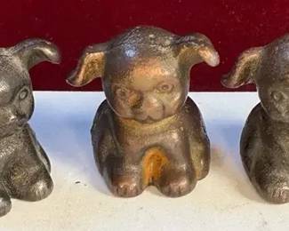 Hines, Hines Pups Bucki Cast Iron Advertising Paperweights