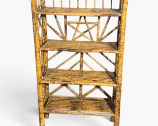 Fourtier Bamboo Etagere With Star Pattern