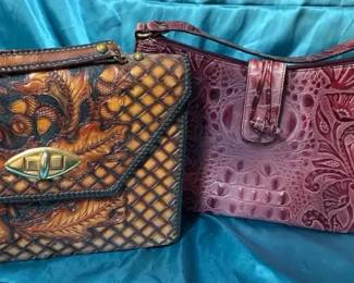 Brahmin Tooled Leather Handbag