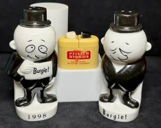 1998 Burgie Man ceramic salt and pepper shaker set