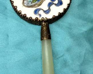 Jade Handle Small Vanity Mirror