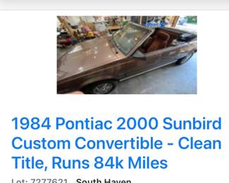 1984 Pontiac Sunbird Convertible