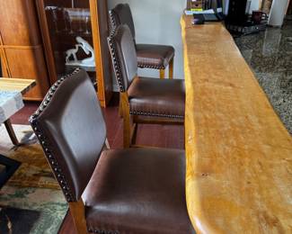 Leather bar stools