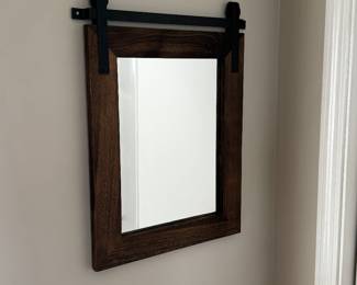 Wood accented mirror 