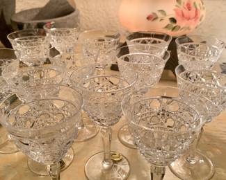 Cameo Crystal liqueur glasses