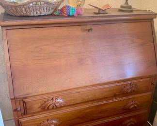 Amana Iowa craftsmen man drop front secretary  (notice the vintage Student Lamp)