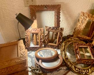 artist made wooden frames--stacks