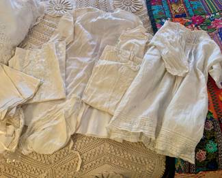 here is one box (two boxes available ) of hand sewn baby clothes