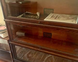 Globe three shelf Barrister Bookcase with feet