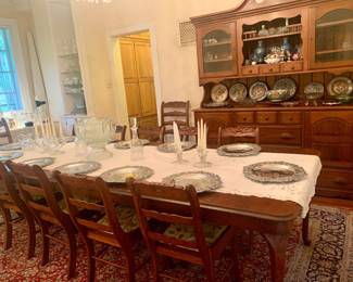 Amana Iowa craftsmen made dining set--table with ten chairs