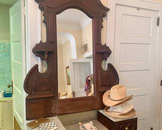 Eastlake marble top dresser (notice the straw hats)
