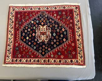 25" x 22" Hand Knotted Wool Rug