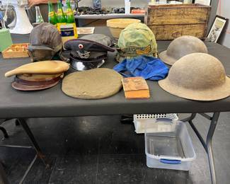 vintage military hats and helmets 
