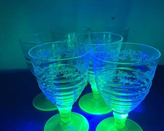 Uranium glass stemware