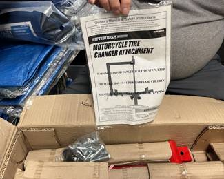 motorcycle tire changer attachment