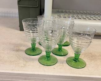 Uranium glass stemware 
