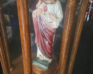 Large lighted curio cabinet for jesus 