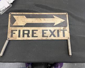 vintage fire exit sign 