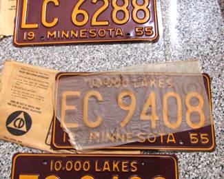 nos 1955 license plates MINT