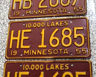 nos 1955 license plates MINT