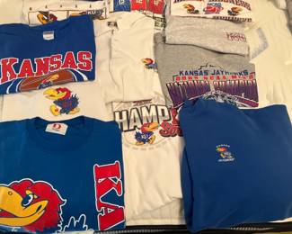 Some of the many KU shirts