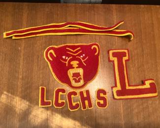 Vintage high school letters and mascot