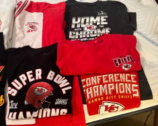 Many vintage KC Chiefs shirts