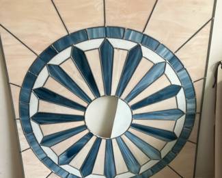 Leaded stained glass panel