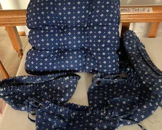Longaberger "Classic Blue" chair pads, basket liners