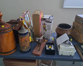 WOOD, BRONZE, POTTERY, BARBIE, ETC COLLECTIBLES