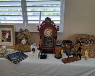 CATHEDRAL CLOCK, BOOKS AND COLLECTIBLES