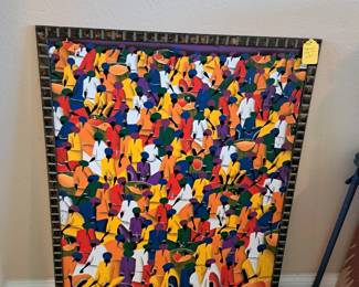 LARGE INTERESTING CROWD ART