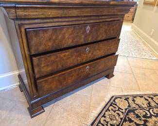 Burl wood 3 drawer chest