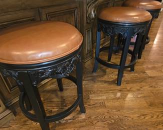 FRONTGATE Swivel Leather seat Bar stools