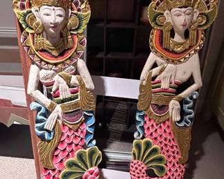 Set of hand-painted Balinese mermaid