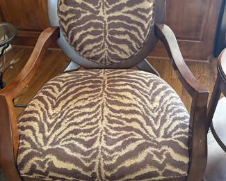Zebra print arm chair