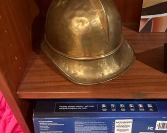 Vintage Brass French Fireman Hat 