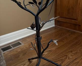 Iron glass top leaf table 
