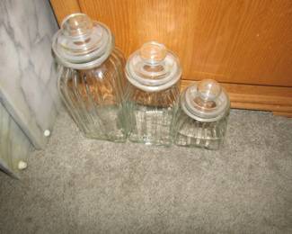clear ribbed canister set