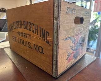 Vintage 1976 Budweiser Beer Anheuser Busch Centennial Wooden Crate Box