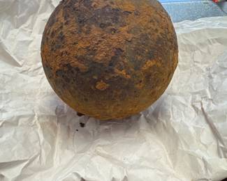 Dug up civil war cannon ball