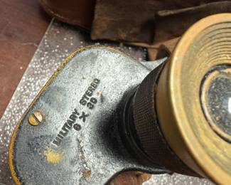 MILITARY BINOCULARS 6x30 US NAVAL GUN FACTORY ARMY + LEATHER CASE