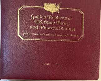 FHM115 - 22kt Golden Replicas Of U.S. State Birds And Flowers Stamps Book