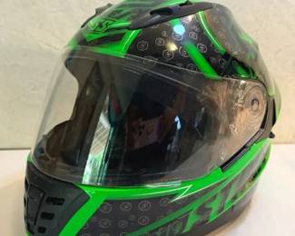 FHM062 - Speed & Strength SS1600 Sure Shot Full Face Helmet w/ Drop Down Sun Visor Green